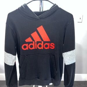 Adidas Kids Black Hoodie with Red Logo